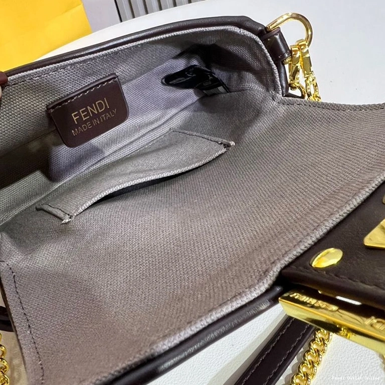 Affordable Bag Canvas Mini Baguette In Multi Motif Grey FF Fendi 0802
